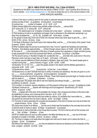 Bible study quiz part 3 | PDF