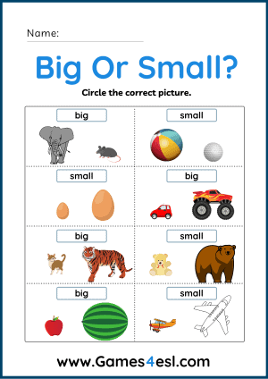 big and little worksheet