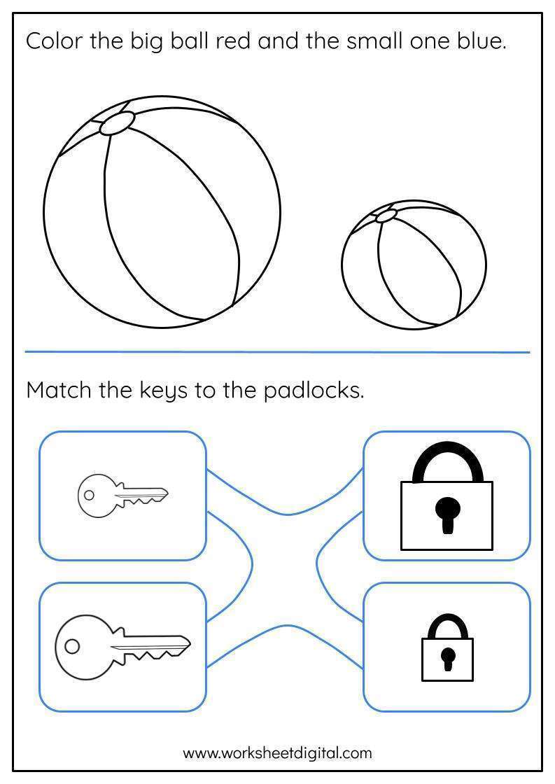 big and small worksheet for preschoolers