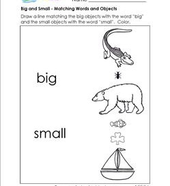 big and small worksheet for preschoolers