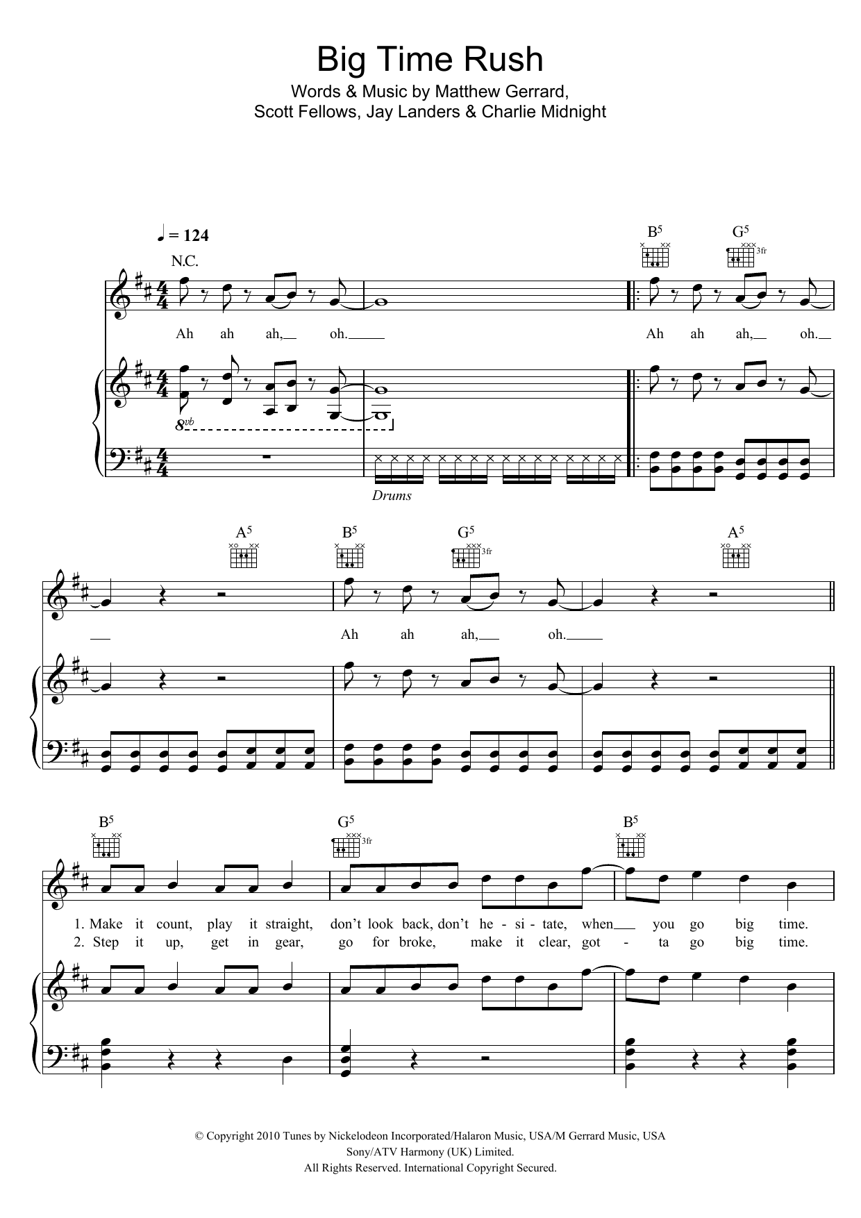 BIG TIME RUSH THEME - EASY Piano Tutorial