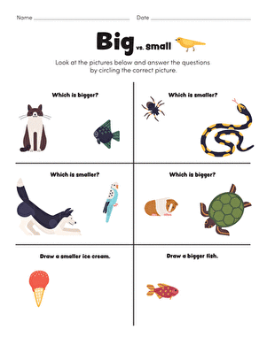 Big vs. Small | Worksheet 