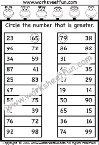 bigger and smaller numbers worksheet