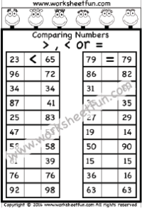 Number - Greater &  Smaller / FREE Printable Worksheets - Worksheetfun