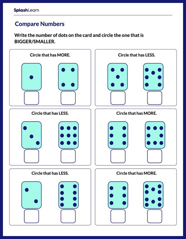 bigger smaller worksheet