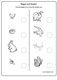 Bigger and Smaller Worksheets,Kindergarten Teachers Resources ...