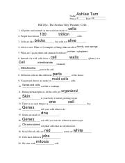 bill nye cells video worksheet