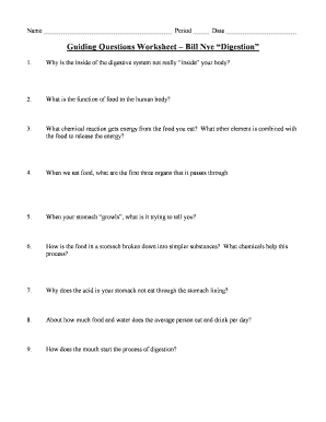 Bill Nye Digestion Worksheet: Complete with ease | airSlate SignNow