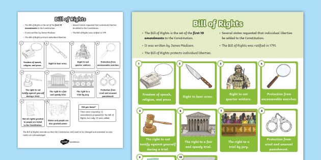 bill of rights for kids worksheet
