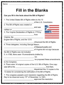 bill of rights for kids worksheet
