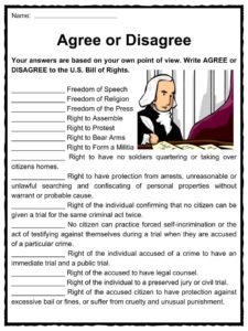 bill of rights for kids worksheet
