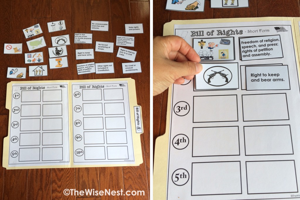 bill of rights worksheet for high school