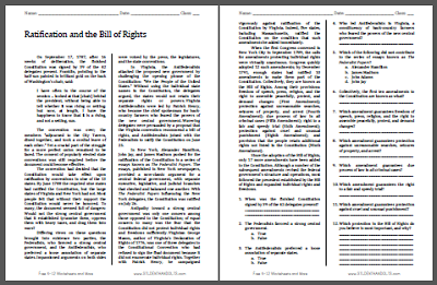 bill of rights worksheet high school