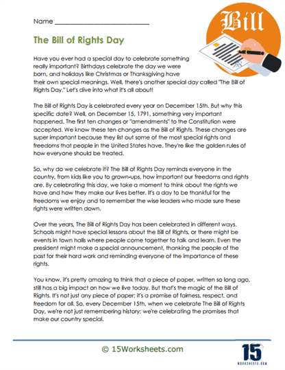 bill of rights worksheet high school