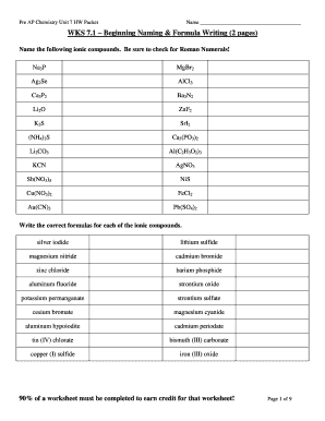 Naming Binary Compounds Worksheet - Fill and Sign Printable ...