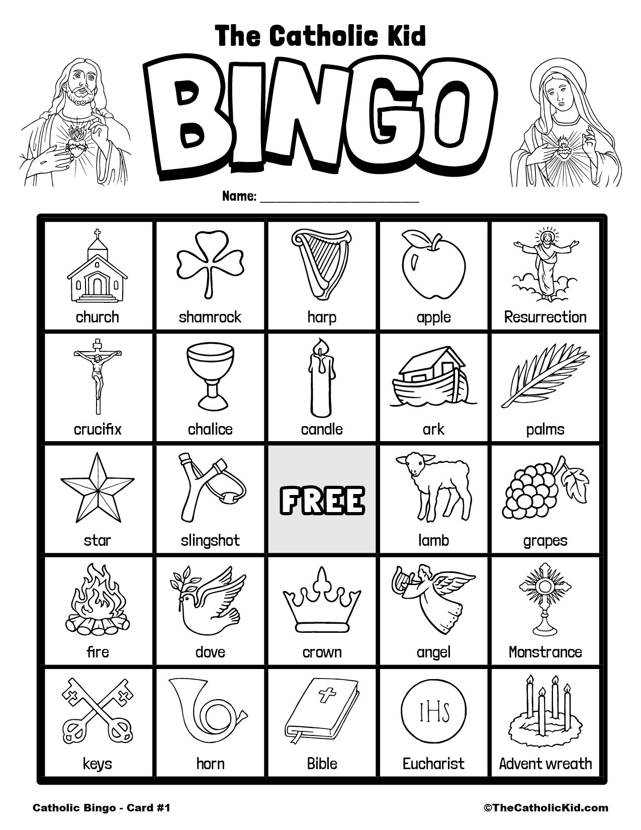 Catholic Bingo Cards - Download Pack - TheCathcolicKid.com