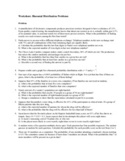 Worksheet Binomial Distribution Problems - Worksheet: Binomial ...