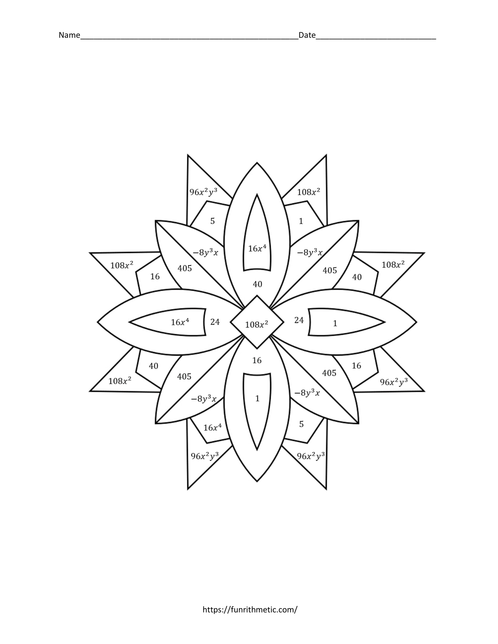 The Binomial Theorem Color by Number