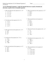 Binomial Expansions 3 Worksheet for 11th Grade | Lesson Planet
