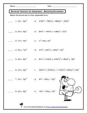Cube Of A Binomial Worksheet - Fill Online, Printable, Fillable ...