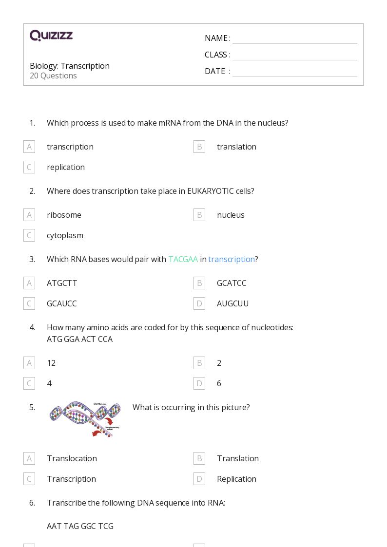 50+ Biology worksheets for 9th Class on Quizizz | Free &  Printable