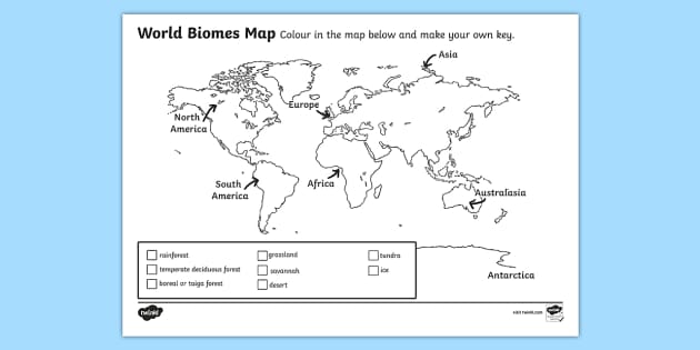 biomes map worksheet
