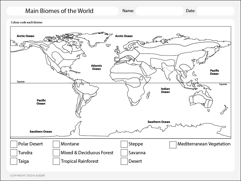World Map- Biomes - Studyladder Interactive Learning Games