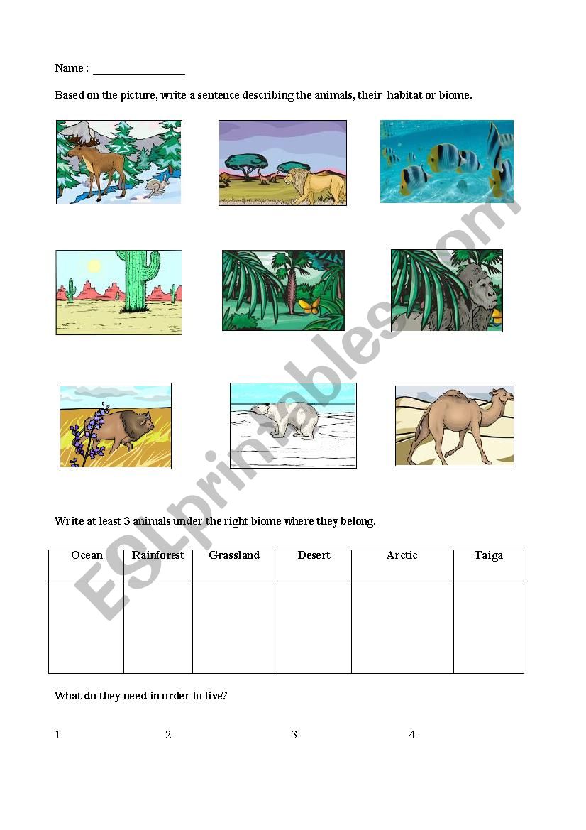 Biomes - ESL worksheet by lorenzojoezel@gmail.com