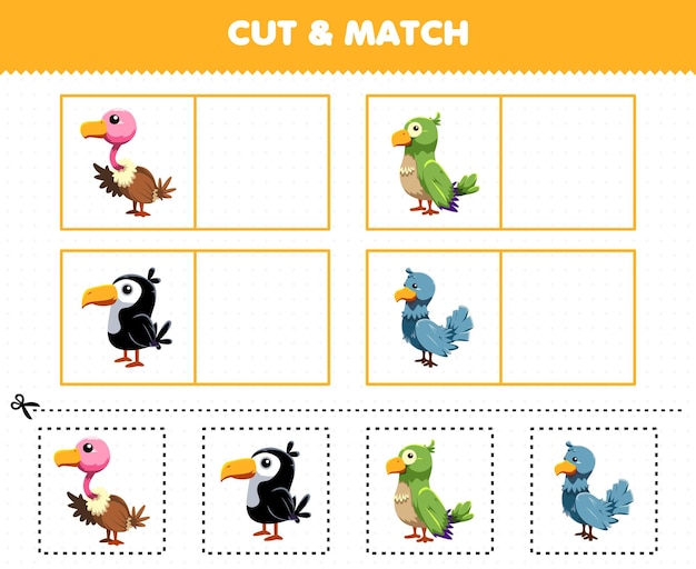 Premium Vector | Education game for children cut and match the ...