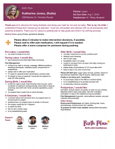 birth plan worksheet
