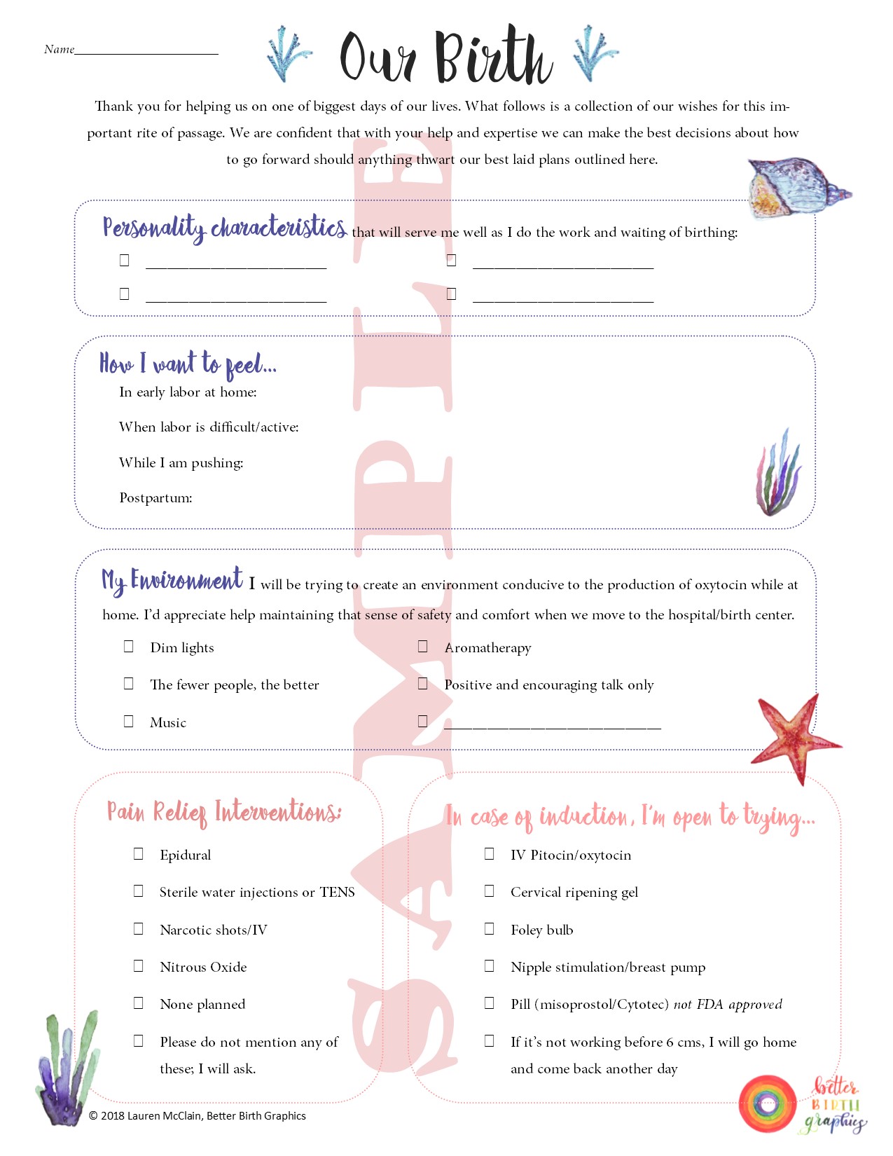 Holistic Birth Plan Template - Better Birth Blog