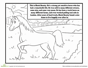 black beauty worksheet