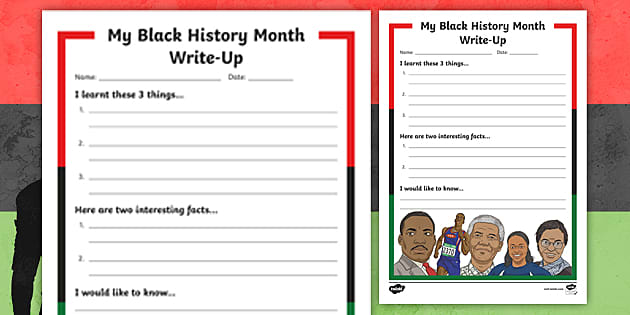 black history month activity sheets