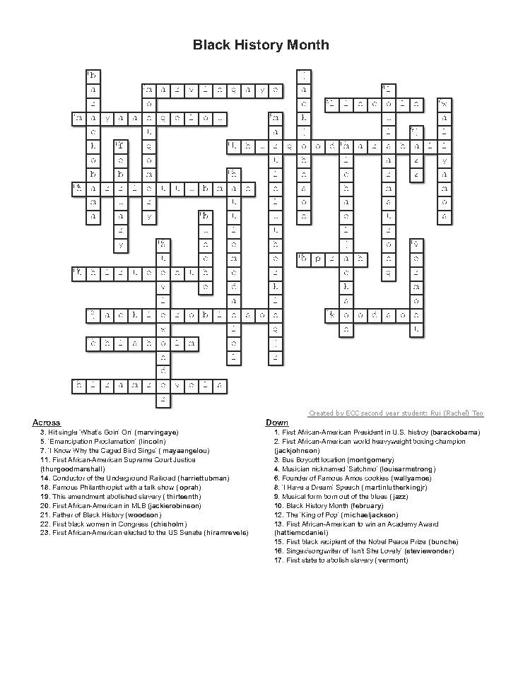 Celebrate Black History Month with the latest crossword puzzle ...