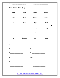 black history print outs