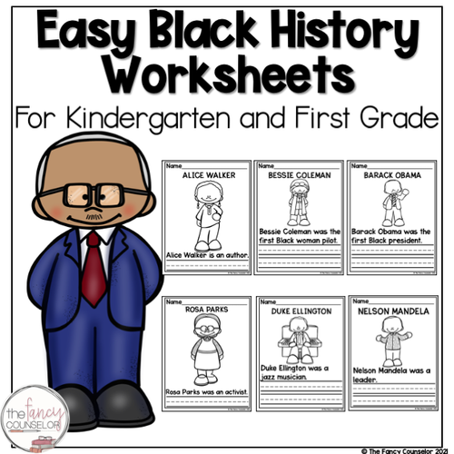 black history worksheet for kindergarten