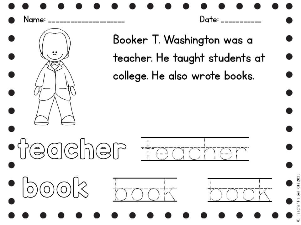 black history worksheet for kindergarten