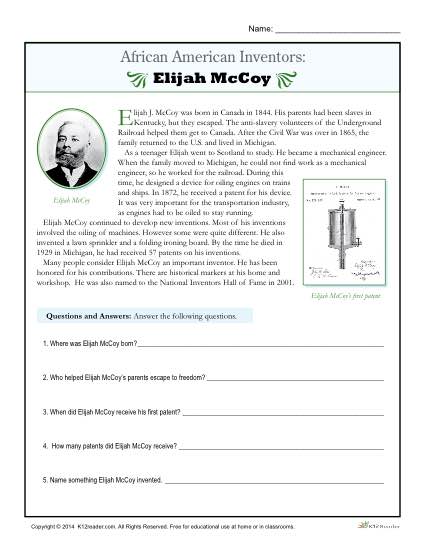 black history worksheet