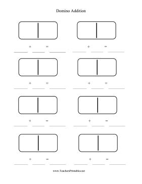 Domino Addition Worksheet Blank