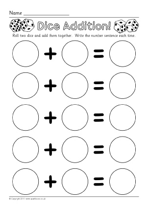 blank addition worksheet kindergarten