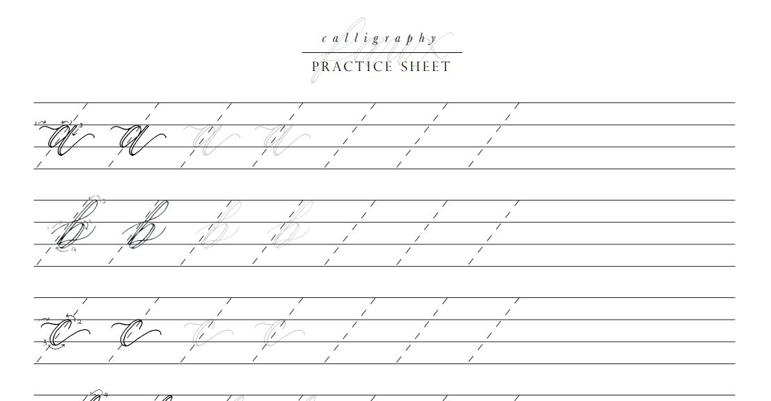 9 Free Calligraphy Practice Sheets