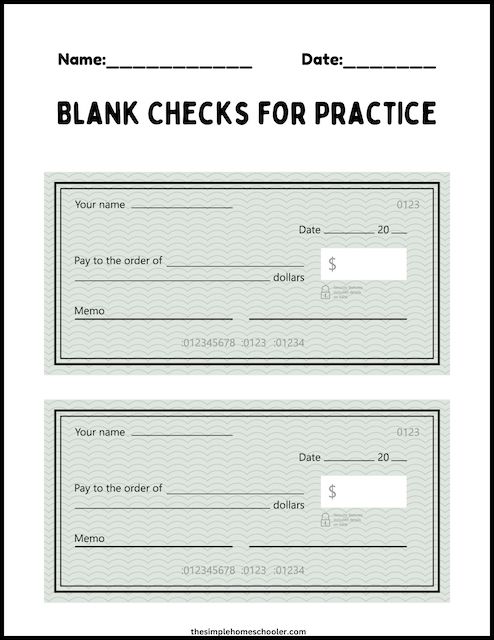 Real Life Skills: How To Write A Check Worksheets - The Simple