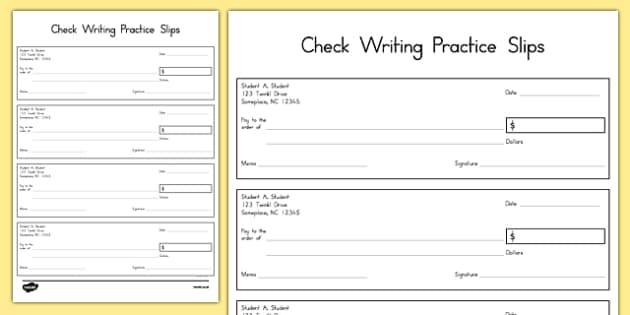 check-writing-practice-slips-teacher-made-twinkl-worksheets-library for Free Printable Blank Checks For Practice Check Writing Practice Slips (teacher made) - Twinkl - Worksheets Library for Free Printable Blank Checks For Practice
