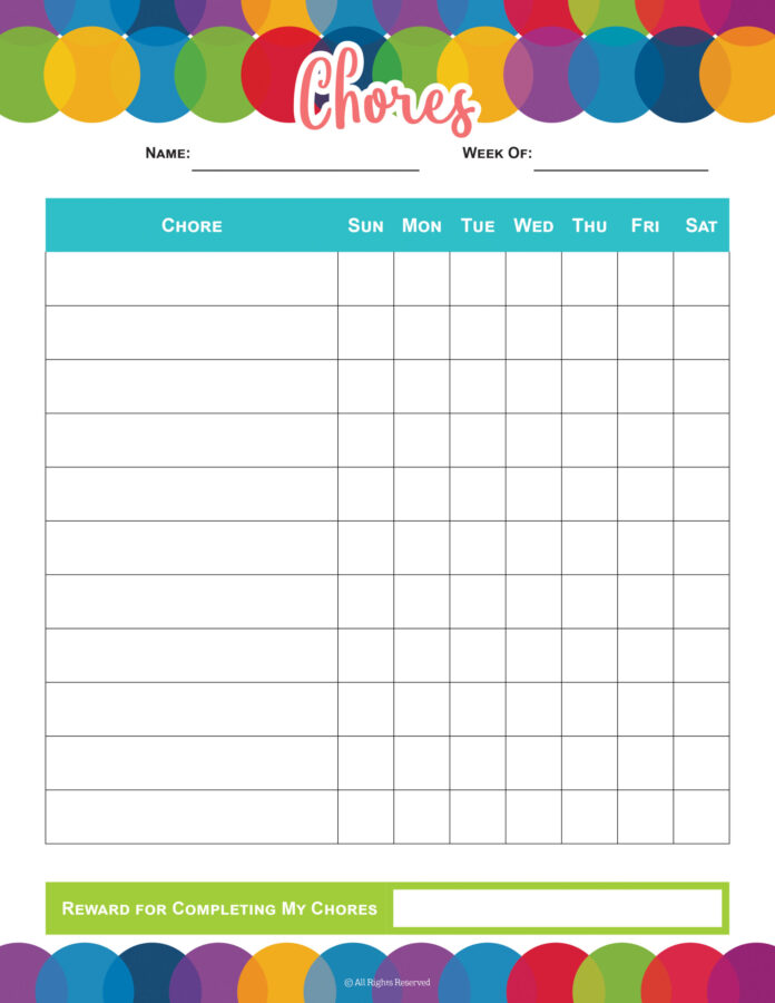 Top Chore Chart Printables to Download Instantly - Sarah Titus