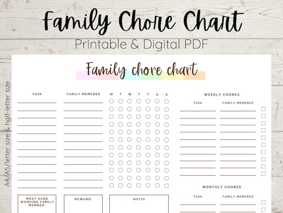 blank chore charts printable pdf