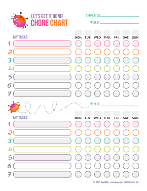 blank chore charts printable pdf
