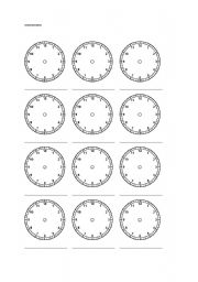 Blank clock worksheet - ESL worksheet by steryder