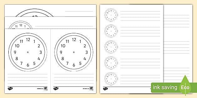 Tell The Time Template | NZ Time Resources (teacher made)
