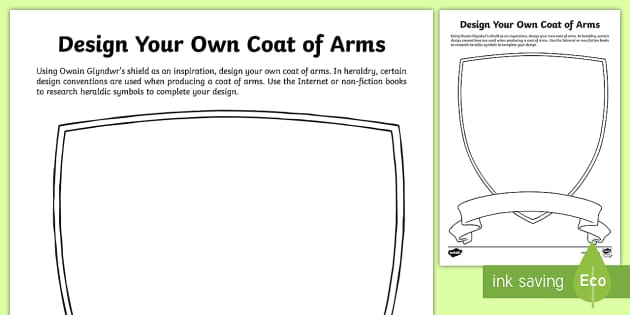 Design your own Coat of Arms Worksheet (teacher made)