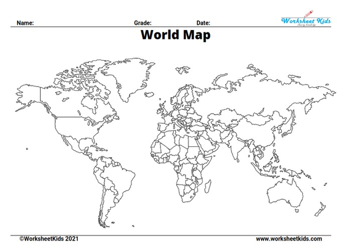 Lets Travel the World: Free Printable Blank Maps for Grades 3 to 8